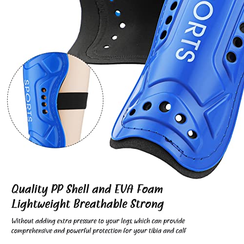 Civaner Youth Soccer Shin Guards Lightweight Breathable Child Calf Protective Gear Soccer Equipment Kids Shin Guards for 4-12 Boys and Girls Children Teenagers - size: M，4-8 years old