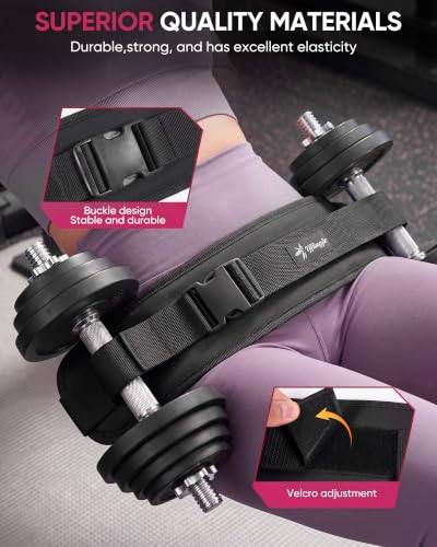 Exercise Hip Thrust Belt - Dumbbell Hip Thrust Belt, Thicken & Widen, Comfortable for Dumbbells, Kettlebells or Plates, Slip Padding, Gym or Home Workouts - color: deep black