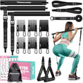Pilates Bar Kit with 6 Latex Resistance Bands, Adjustable Exercise Bar - color: Black Pro(30/40/50lbs)