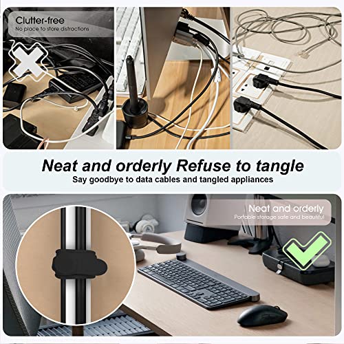 Silicone Cable Ties Cord Organizer for Cable Management, 16PCS 4.2" and 7.1" Reusable Cable Organizer Electronic Accessories for Home, Office, Kitchen, School, Travel (Black) - color: Black, size: 4.2 Inch+7.1 Inch