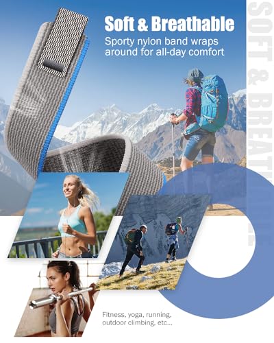One Click Alpine Loop Bands Compatible with Samsung Galaxy Watch 7 Band/Galaxy Watch 6 4 5 FE Band 40mm 44mm/Watch 6 4 Classic 47mm 43mm 42mm 46mm/5 Pro 45mm, 20mm No Gap Nylon Sport Strap for Men - color: Trail Loop-4#Yellow Light Grey