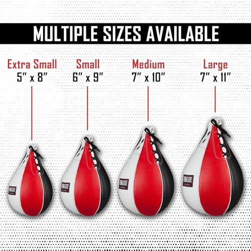 Ringside Boxing Speed Bag – Durable Leather Construction with Reinforced Triple-Stitched Seams and Heavy-Duty Attachment Loop,for Speed and Reflex Training - size: Large (New)