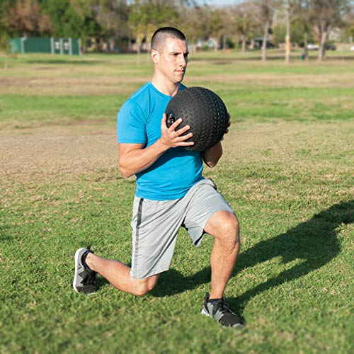 ProsourceFit Slam Medicine Balls 5, 10, 15, 20, 25, 30, 50lbs Smooth and Tread Textured Grip Dead Weight Balls for Strength and Conditioning Exercises, Cardio and Core Workouts - color: Tread - Black, size: 30 LB