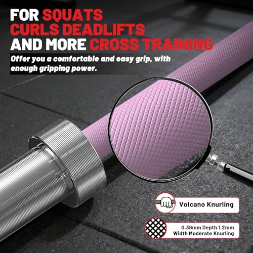 PAPABABE Olympic Barbell, 4ft/5ft/6ft/6.5ft Straight Barbell Womens Olympic Barbell for Strength Training and Technique Adjusting, 2 inch Olympic Bar with Moderate Knurling For Bench Press, Squats Curls Deadlifts Weightlifting - color: 6.5ft Elite LightPi