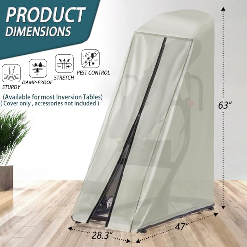Inversion Table Cover - Dustproof and Waterproof Inversion Equipment Protection Covers (47" L X 28.3" W X 63" H) - Keep Your Inversion Table Safe from Dirt and Scratches - color: Beige