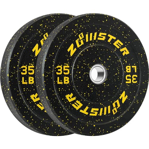 2-inch Bumper Weight Plate Olympic Plate Hi-Temp Bumper Weight Plate with Steel Insert Strength Training Weight Lifting Plate-ODOR-FREE | NOISE-REDUCING | ABSORB IMPACT - size: 35LB X 2