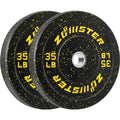 2-inch Bumper Weight Plate Olympic Plate Hi-Temp Bumper Weight Plate with Steel Insert Strength Training Weight Lifting Plate-ODOR-FREE | NOISE-REDUCING | ABSORB IMPACT - size: 35LB X 2