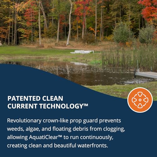 Kasco AquatiClear Water Circulator Pump w/Horizontal Float, 1 HP 120V with 50 ft. Electric Power Cord, Clog-Resistant Water Circulation Pump to Keep Dock, Marina & Shoreline Free of Debris - size: 50 Ft. Electric Cord