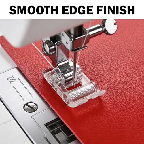 4 Pcs Roller Sewing Machine Presser Foot, Low Shank Snap-On Compatible with Singer Brother Janome Juki & More Sewing Machines, Ideal for Fabric Sewing & Craft Projects