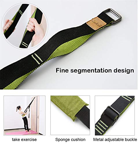 Back bend Assist Trainer - Improve Back and Waist Flexibility, Door Flexibility Stretching Strap, Home equipment for Ballet, Dance, Yoga, Gymnastics, Cheerleading, Splits - color: rose
