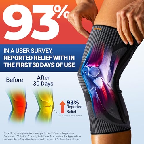 DR. BRACE ELITE Knee Brace with Size Stabilizer (2 Pack) Knee Brace for Women & Men, Workout, Sports, Daily Knee Compression Sleeve for Maximum Knee Pain Support & Fast Recovery