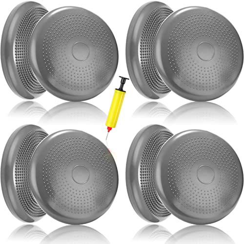 Jerify 4 Pcs Wiggle Seat Flexible Inflated Wobble Cushion Stability Balance Pad Balance Disc Sensory Seat for Men Women Fitness Physical Exercise Improving Posture Home Office - color: Gray