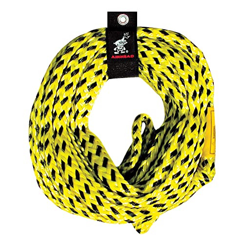 Airhead 1-6 Person Tow Rope for Towable Tubes, Heavy Duty Boat Towline for Tubing, UV Resistant 16 Strand Polypropylene with Rope Keeper, up to 6,000 lb Break Strength - size: 6 Person