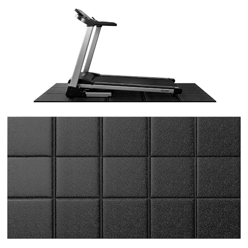 Treadmill Mat for Carpet &Hardwood Floors, 79" × 39.4" 0.25" Thick High Density, Non-Slip Fitness Equipment Mat, Mat for Under Treadmills, Elliptical, Exercise Bikes, Stationary Cycles - size: 78.7"L x 39.4"W x 0.3"Th