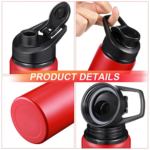 CHENGU Water Bottle Bulk 20 oz Aluminum Reusable Bottles Lightweight Snap Lid Water Cups Easy Carry Leak Proof Travel Tumbler for Gym Sports Camping Hiking Fishing - color: Red
