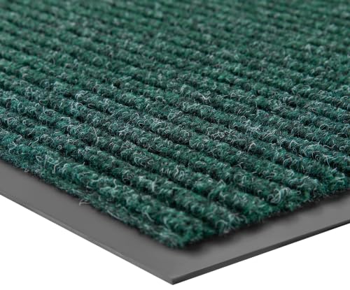 100pointONE Front Door Mat, Heavy Duty Indoor Outdoor Doormat for Entryway, 48" x 24" Low Profile Outdoor Mats for Home Entrance, Stain and Fade Resistant Welcome Mat for High Traffic Area, Green - color: Green Striped, size: 2' x 4' (Rectangular)