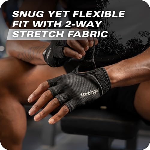 Power Gloves 3.0 - Durable Half Finger Weightlifting Gloves with Adjustable Wrist Closure, Breathable Leather Palm, Men's - color: Black, size: Large