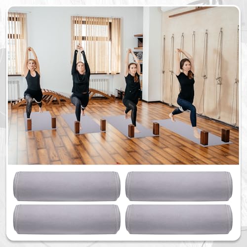 Breling 4 Pack 72" x 24" Hot Yoga Towel Non Slip Microfiber Mat Towel Sweat Absorbent Soft Pilates Mat Essentials for Hot Yoga Pilates Exercise(Light Grey) - color: Light Grey