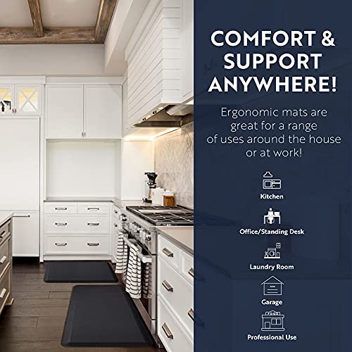 KANGAROO Anti Fatigue Mats for Kitchen Floor, 70x24 Runner, 3/4 Inch Cushioned Ergonomic Mat, Reduce Foot Pressure, Waterproof Comfort Rug for Under Sinks, Office Standing Desk, Store Floors, Beige - color: Beige, size: 70" x 24" x 0.8"