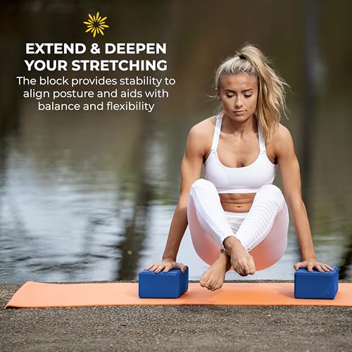 Bulk 4 in Foam Yoga Blocks, 10 Pack - color: Blue
