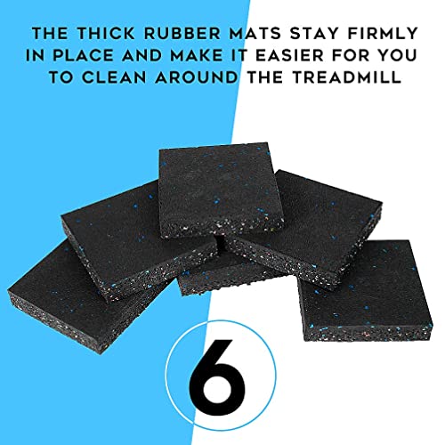 Luwint Thick Treadmill Mat, 5'' x 5'' x 1'', High Density Rubber - color: Black