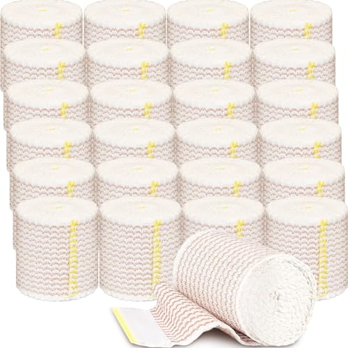 24 Pack Elastic Bandage Wrap 2” Bandage Wrap with Hook and Loop Closure on Both Ends Self Adhesive Bandage Wrap for Sports, Medical, and Injury Recovery - size: 2 Inch