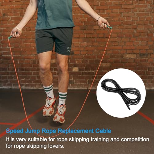 PATIKIL Speed Jump Rope Replacement Cable Professional Skipping Rope Replacement for High-Speed Jump Ropes - color: Black