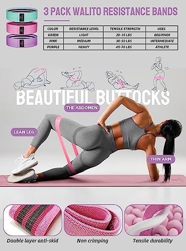 1/3 Yoga Mat Thick, Yoga Set for Beginners Include High Density Mat with Multi-loops Strap, Blocks, Booty Resistance Band Set, Door Anchor, Carring Bag & Strap - color: LIGHT BLUE