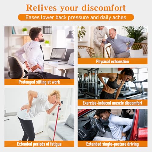 Multifunctional Electric Lumbar Traction Device for Daily Lumbar Comfort, Cordless Battery-Powered Back Traction Device with 3 Modes Dynamic Traction, 3-Level Heating & Manual Adjustment