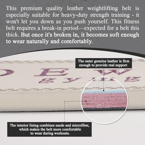 Weight Lifting Belt, 10mm Thick, 4-Inch Wide Heavy Duty Leather Lever Gym Belt, Ideal for Weightlifting, Squats, Deadlifts, Powerlifting, Cross Training and Weight Training - color: Light Gray, size: S(31"-36")