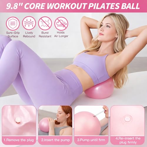 Pilates Equipment Kit for Home Workout,Home Pilates Ring and Ball Set for Women,16PCS Pilates Essentials Accessories for Beginners and Women Yoga