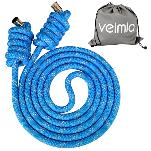 veimia Flow Rope for Fitness High Performance Double Woven Workout Rope Adjustable Flow Jump Rope for Men Women Training Indoor Outdoor Cardio Exercise Rope for beginner - color: Reflective tape (Blue)