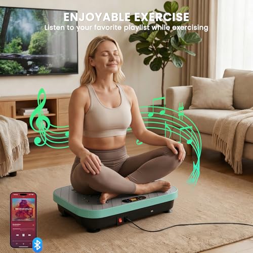 Vibration Plate Exercise Machine: TISSCARE Vibrating Plates for Weight Loss and Lymphatic Drainage, 400lbs Shake Plate Whole Body Workout Platform for Home Fitness Fat Burner Gifts - color: green