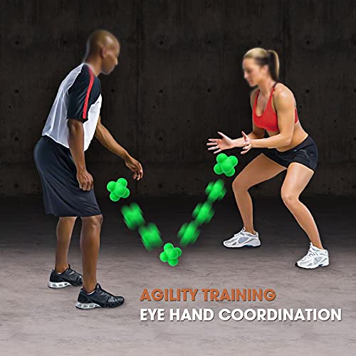 AIRLAXER Reaction Ball,Reflex Ball for Hand Eye Coordination Training,2.83 inch,Pack of 3-Orange,Blue,Green