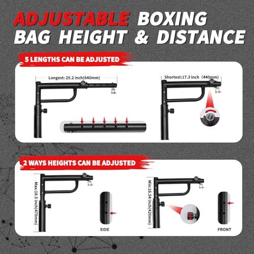 Heavy Bag Hanger Wall Mount Punching Boxing Bag Bracket Tube,Heavy Duty Adjustable Length & Height for Boxing, Taekwondo, Muay Thai Bags,for Home Gym Installation - color: round