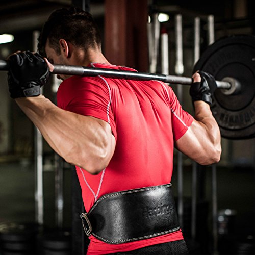 Harbinger Padded Leather Contoured Weightlifting Belt - 4" or 6” Width - Interior Suede Lining & Foam Cushioning - Heavy-Duty Dual Prong Steel Roller Buckle - for Lifting Support - size: XX-Large, style: 6 Inch