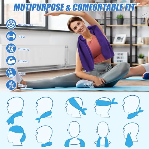 4 Pack Cooling Towels for Neck and Face, Hot Weather Neck Wrap Coolers for Gym Yoga Workout Sweat Towel(Y-4PACK-04) - color: Y-4pack-04