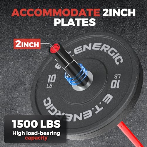 Olympic Barbell 7FT 45LB, 1500LB Capacity Weight Bar for Home Gym, 2-Inch Olympic Barbell for Weightlifting, Powerlifting, Squat, Deadlift and Bench Press - color: Black&Red