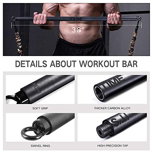 Innstar Multi-Function Resistance Bands for Working Out, Push Up Exercise Bands Resistance Bands Set for Bench Press Gym Equipment, Home Workout, Travel Portabl - color: Black 800LBS-38"Bar