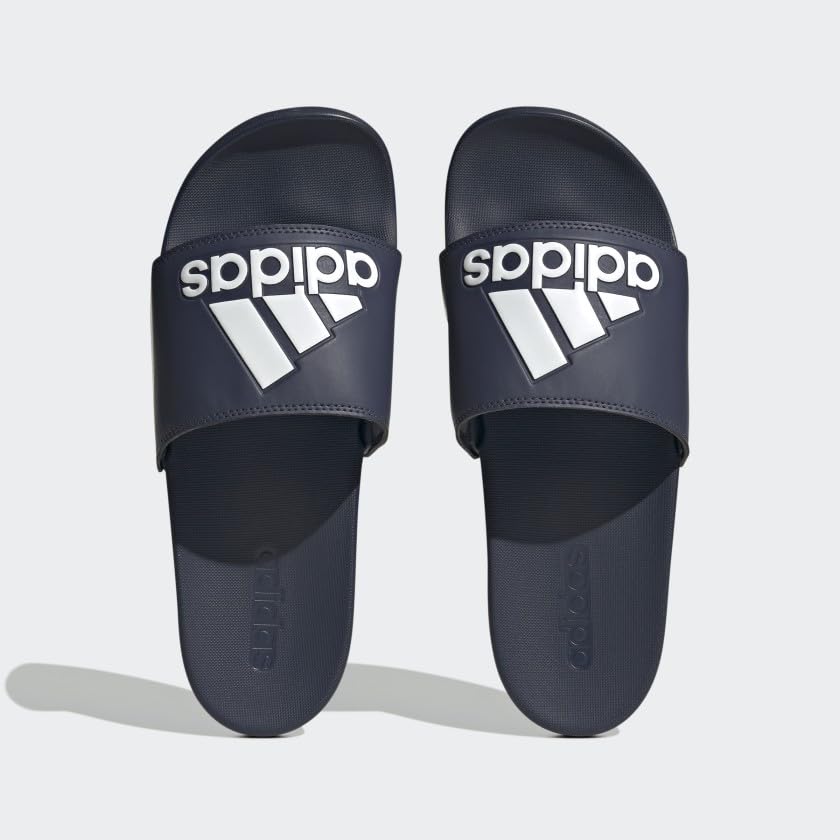 adidas Women's Adilette Comfort Slides - color: Shadow Navy/White/Shadow Navy, size: 19 Women/18 Men