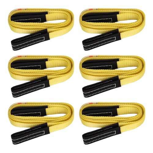 XSTRAP STANDARD 6PK 1" x8' Lift Sling Web Strap/Wear Guard End, 4,000 lbs Break Strength Lifting Straps with 2 Reinforced Loops for Tree Saver Lifting Furniture Appliances Machine - style: 6pk 1''x8ft