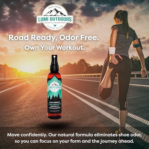 Lumi Outdoors Natural Shoe Deodorizer Spray - Odor Eliminator | Destroys Stubborn Shoe Smells at the Source - 700+ Sprays - Sneakers, Work Boots, Cleats & Gym Bags - Lemon Eucalyptus Scent - style: 1 Pack - Lemon Eucalyptus