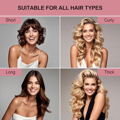 Heatless Curls Overnight Hair Care Set - Jumbo Velvet Hair Curlers | No Heat Hair Rollers for Women, Comfortable Sleep-In Hair Rollers with Satin Scarf, No Heat Damage Curling Rods for All Hair - color: RoseRed-6PCS