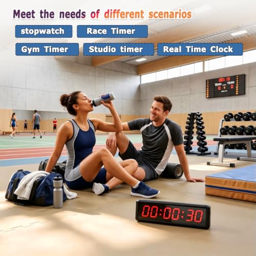 Independent Button Type 1.5-inch Fitness Room Rest Timer, Suitable for Gym Exercise/School/Home Exercise/Boxing Gym/Indoor Rock Climbing (1.8-inch Data PC Transmission Mode)