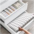 Drawer and Shelf Liner, Non-Slip Kitchen Cabinet Liners Non-Adhesive Thick Strong Grip Waterproof Washable Mats Protect Dresser Shelves Cupboard Bathroom Cabinets, White Stripes, 10 in X 20 FT - color: White Stripes, size: 10"W x 236"L