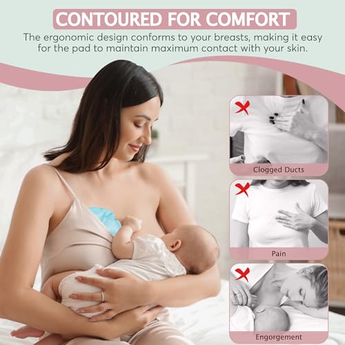Zomee Hot & Cold Breast Therapy Packs – Reusable Gel Pads for Nursing Pain Relief, Breastfeeding Support, Engorgement & Clogged Ducts – Postpartum Recovery Essentials for New Moms (2-Pack)