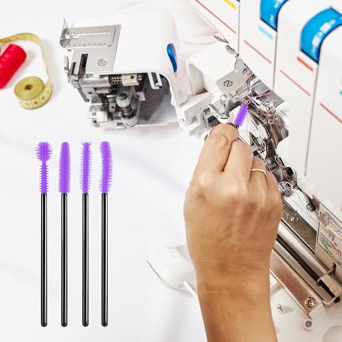FJW Machine Cleaning Brushes, Reusable Silicone Dense Bristles Clean Brush for Sewing Machine Internal and Spool Area, The Every Nook and Cranny Sewing Machine Cleaning Tools 20 PCS Purple - color: Purple