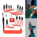 Wallmaster Garage Hooks Organizer Kit,12 Pack Adjustable Heavy Duty Shelving Hook,Wall Mount Utility Steel Garage Organization, for Organizing Garden Tools - size: 12 pcs-Orange