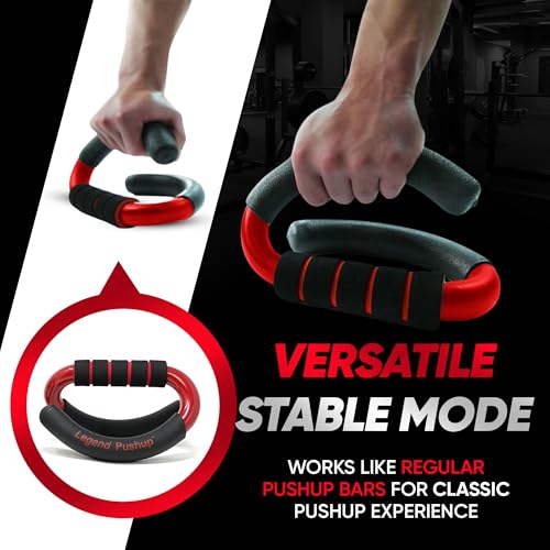 Legend Pushup – Advanced Push-Up Bars to Eliminate Wrist Pain, Generate More Muscle Growth, Deliver Faster Results, and Prevent Plateaus – Rocking Handle Design for Natural Movement and Effective Workouts