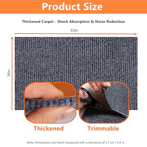 Thick Under Washing Machine Mat 63" x 36" Non-Slip TPE Backing Noise Reducing Shock Absorbing Freely Cut Floor Mat for Washer Dryer Fridge Treadmill Dog Crate Garage